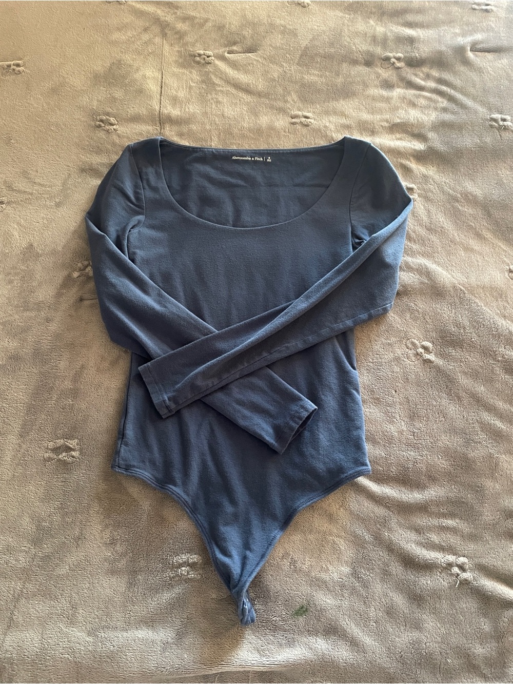 Abercrombie & Fitch Dark Blue Long-Sleeve Scoop Neck Bodysuit